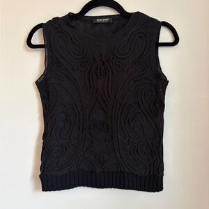 Black Textured Tank Top